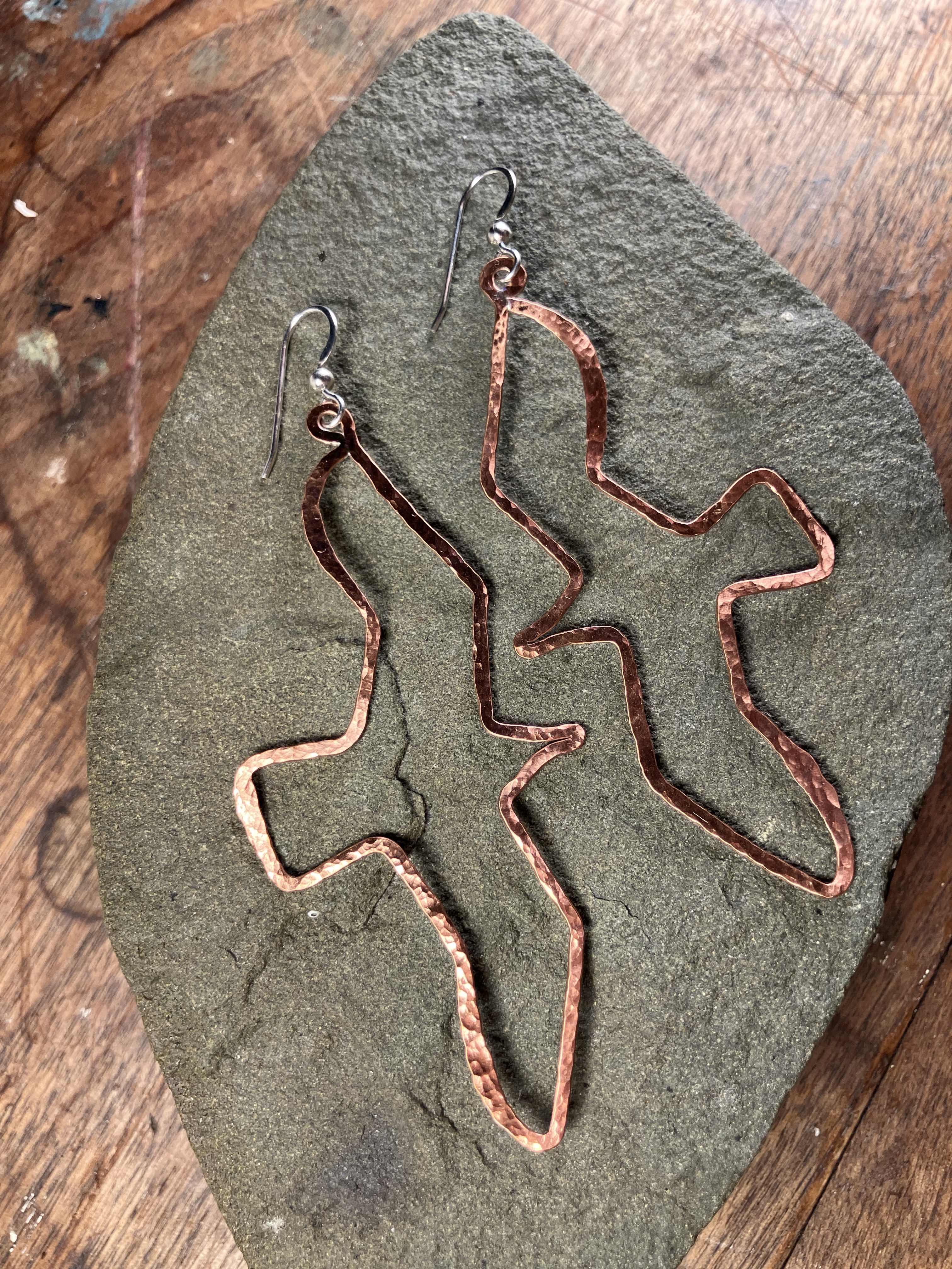 copper gull earring
